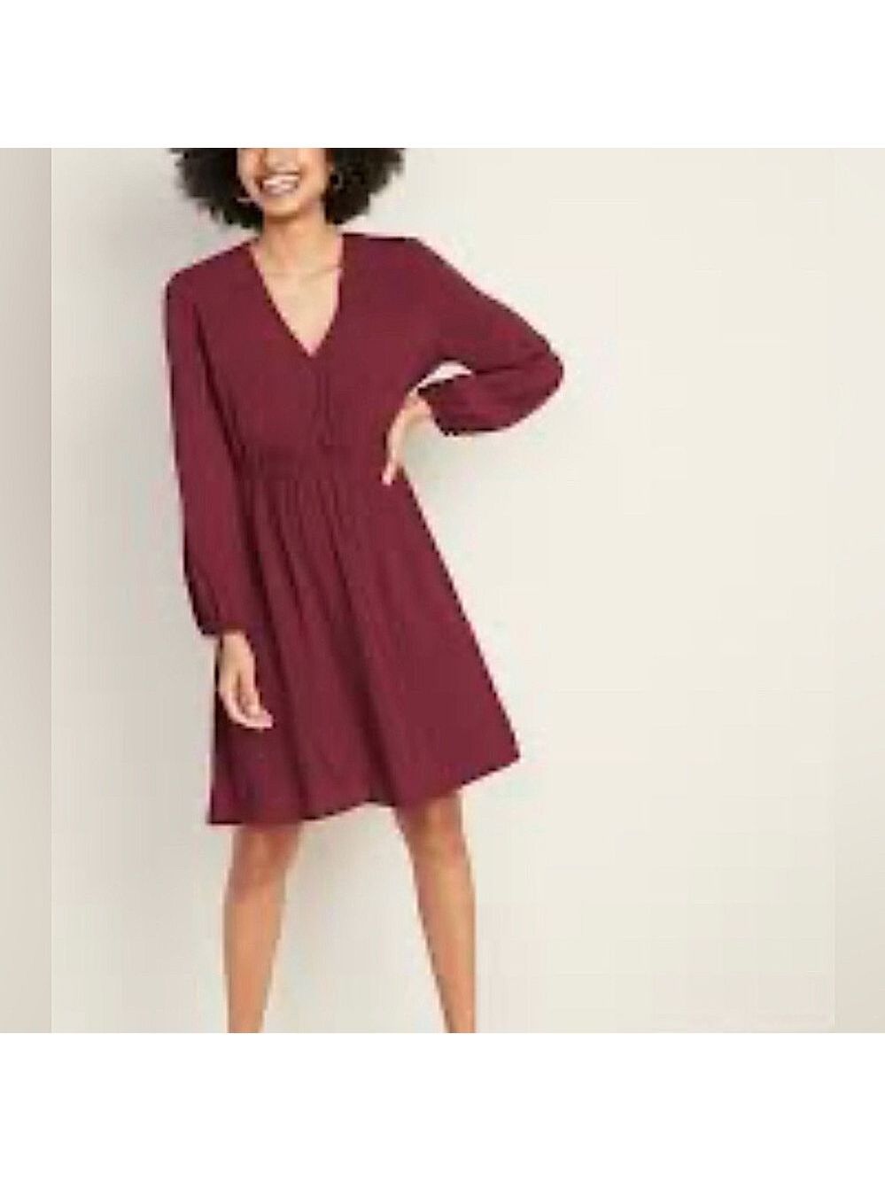 62. Anthro See U Soon| Elegant Burgundy Button-Down Dress